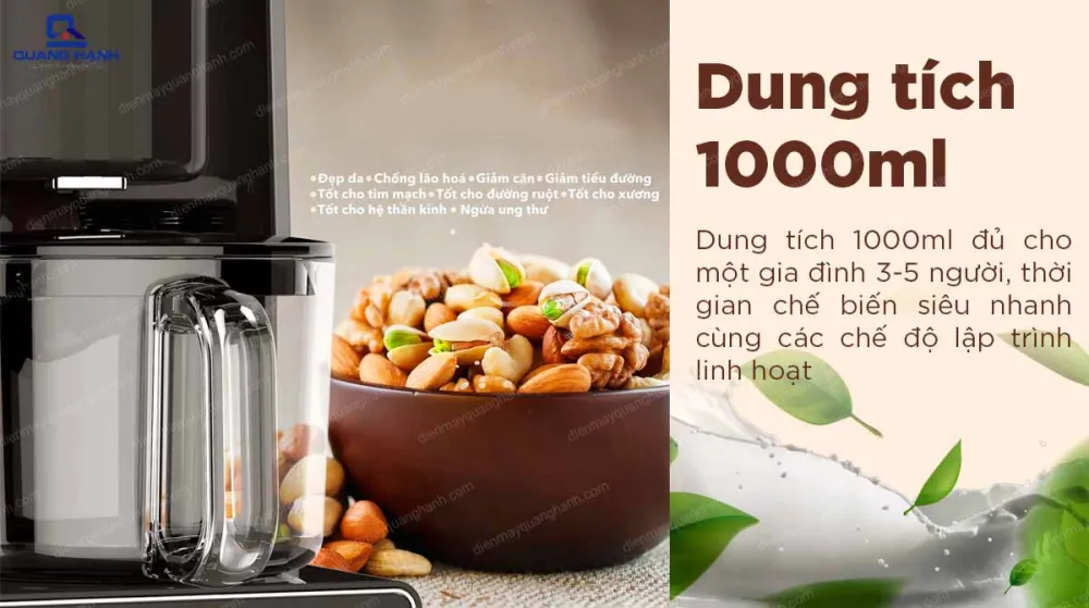 Dung tích 1000 ml dùng cho gia đình từ 3 -5 người