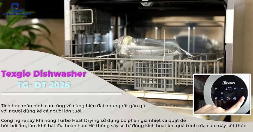 Texgio TG-DT2026 được trang bị màn hình điều khiển cảm ứng hiện đại
