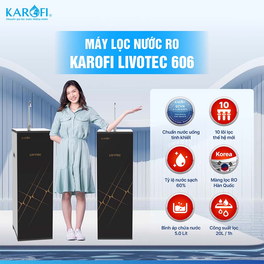 Máy lọc nước RO Karofi Livotec 606