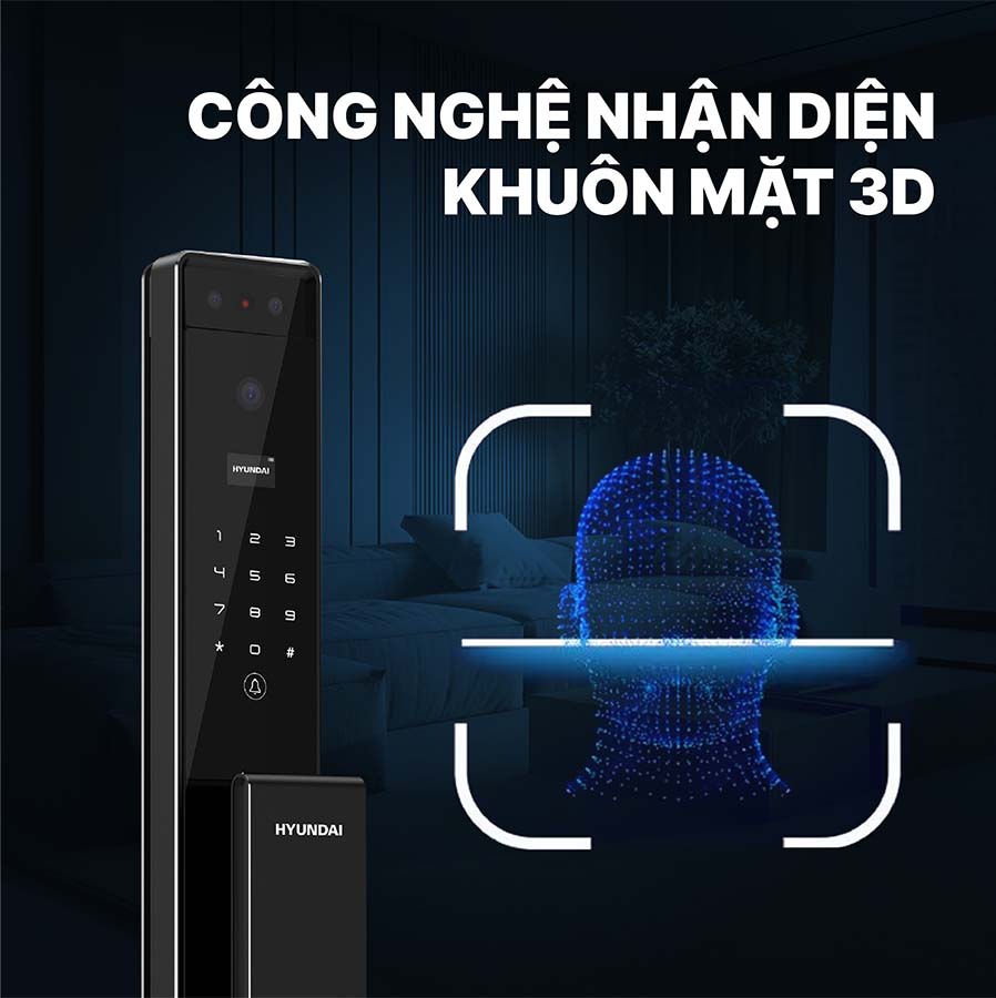 Khoá điện tử Hyundai cửa gỗ HY-SLA909F Black