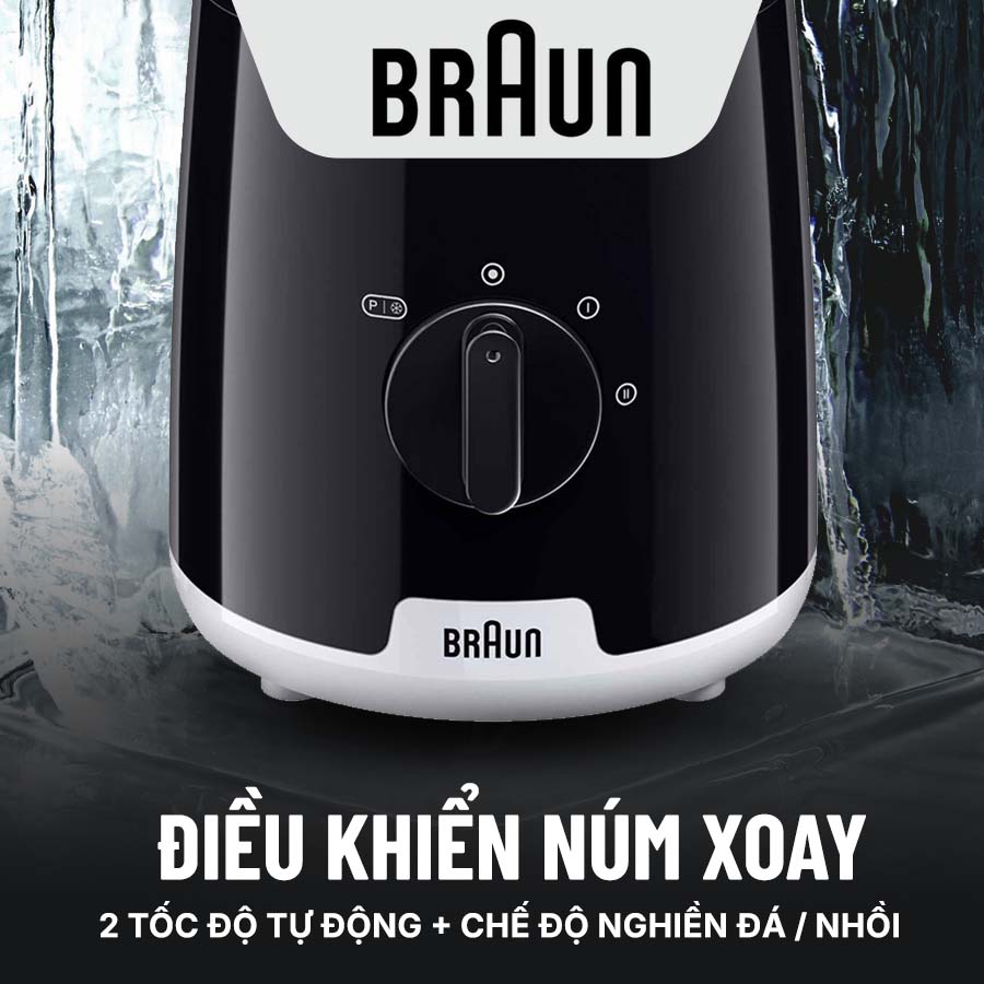 Máy xay sinh tố Braun JB1015BK thiết kế nút xoay điều khiển tiện lợi