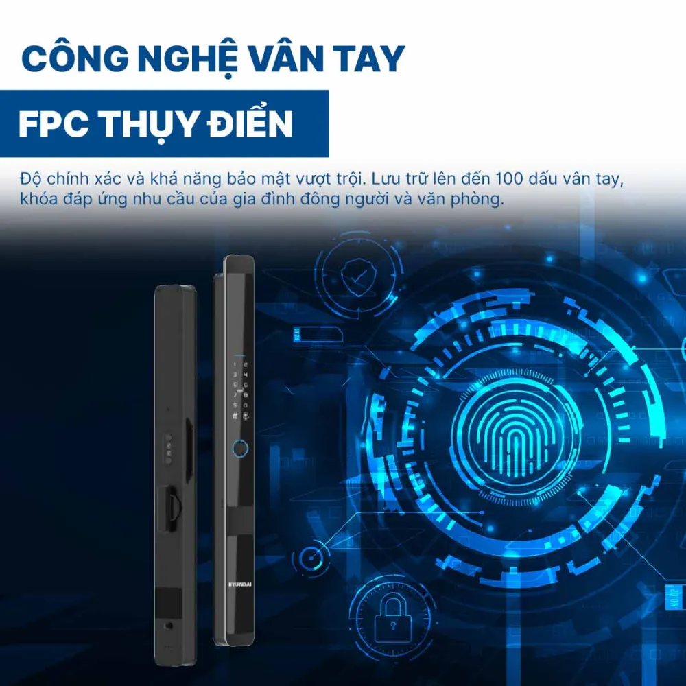 Khoá điện tử Hyundai cửa nhôm HY-SLS005 Black