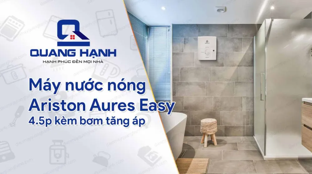 Máy nước nóng trực tiếp Ariston Aures Easy 4.5P thiết kế hiện đại, tiện nghi