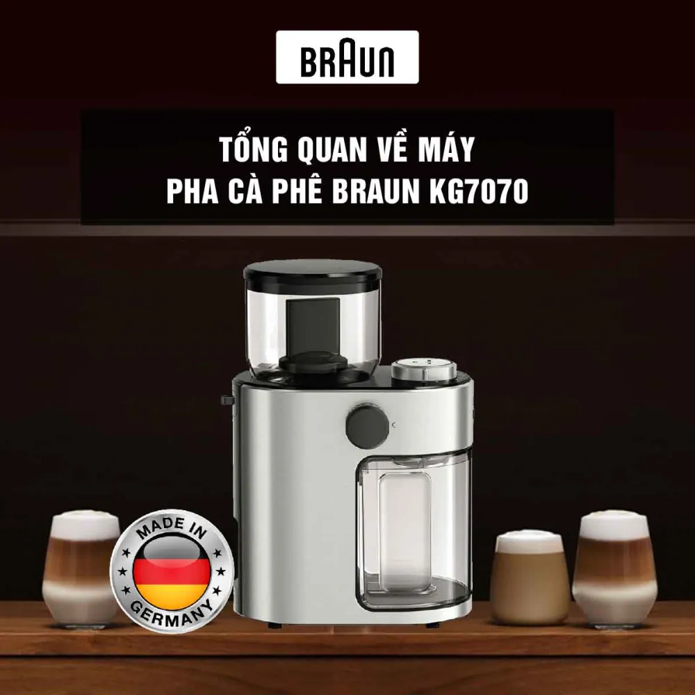 Máy xay cà phê Braun KG7070 thiết kế hiện đại
