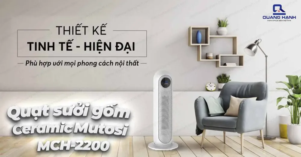 Quạt sưởi gốm Ceramic Mutosi MCH-2200