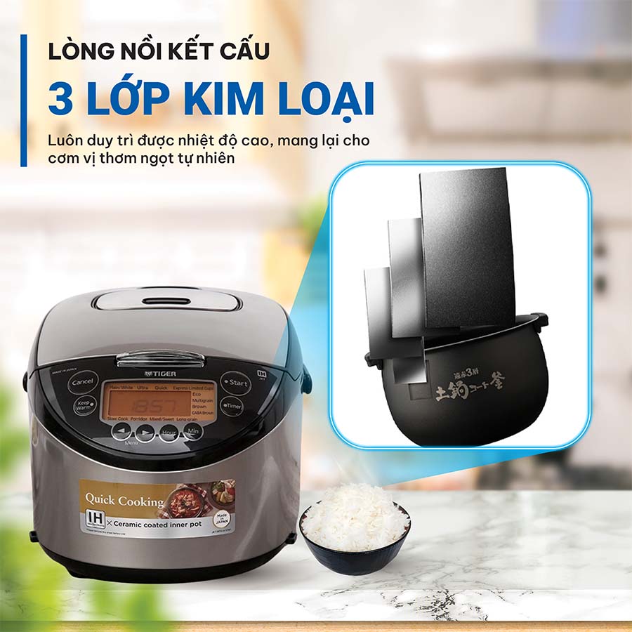 Nồi cơm điện tử cao tần Tiger 1 lít JKT-F10W