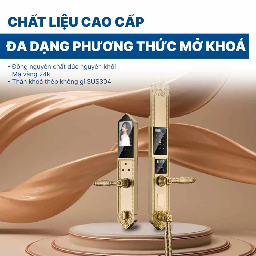 Khoá điện tử Hyundai đại sảnh HY-SLC8818 Gold