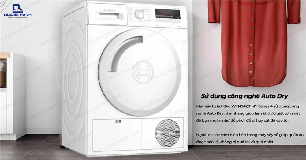 Máy sấy tụ hơi 8kg WTN84201MY Series 4