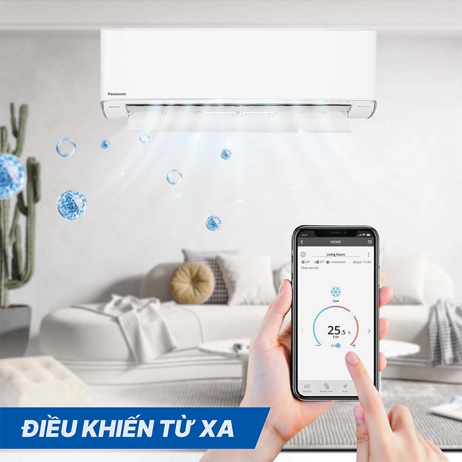 Điều hòa Panasonic CU/CS-XU12ZKH-8 có thể điều khiển bằng điện thoại