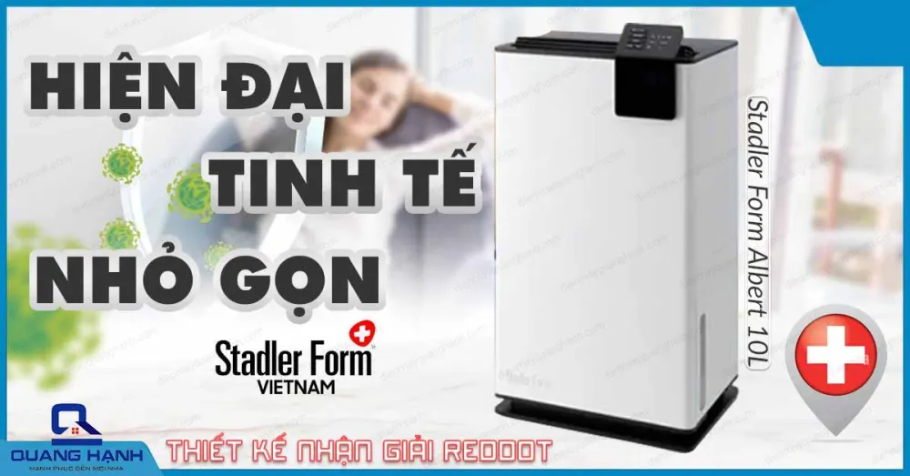 Máy hút ẩm Stadler Form Albert10l có thiết kế hiện đại, nhỏ gọn, tinh tế dễ dàng di chuyển