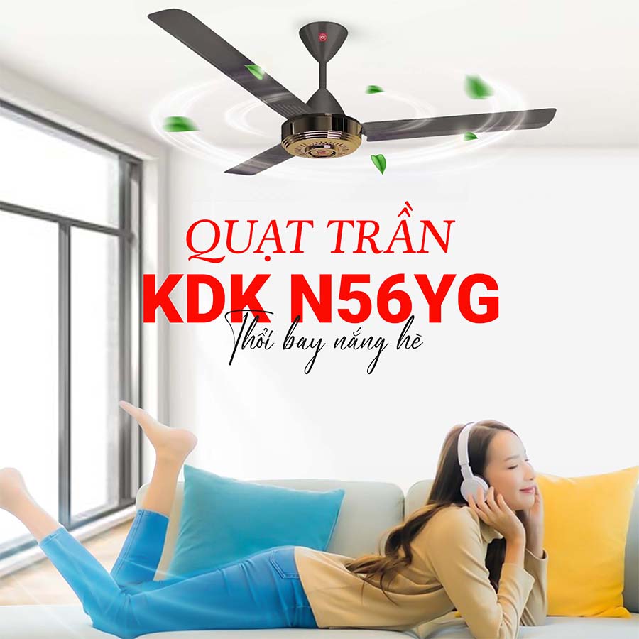 Quạt trần KDK N56YG 3 cánh