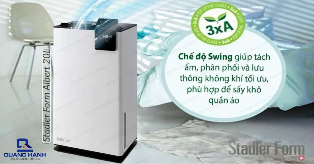Máy hút ẩm Stadler Form Albert-20l xuất xứ từ Hoa kỳ, được trang bị nhiều tính năng công nghệ cao