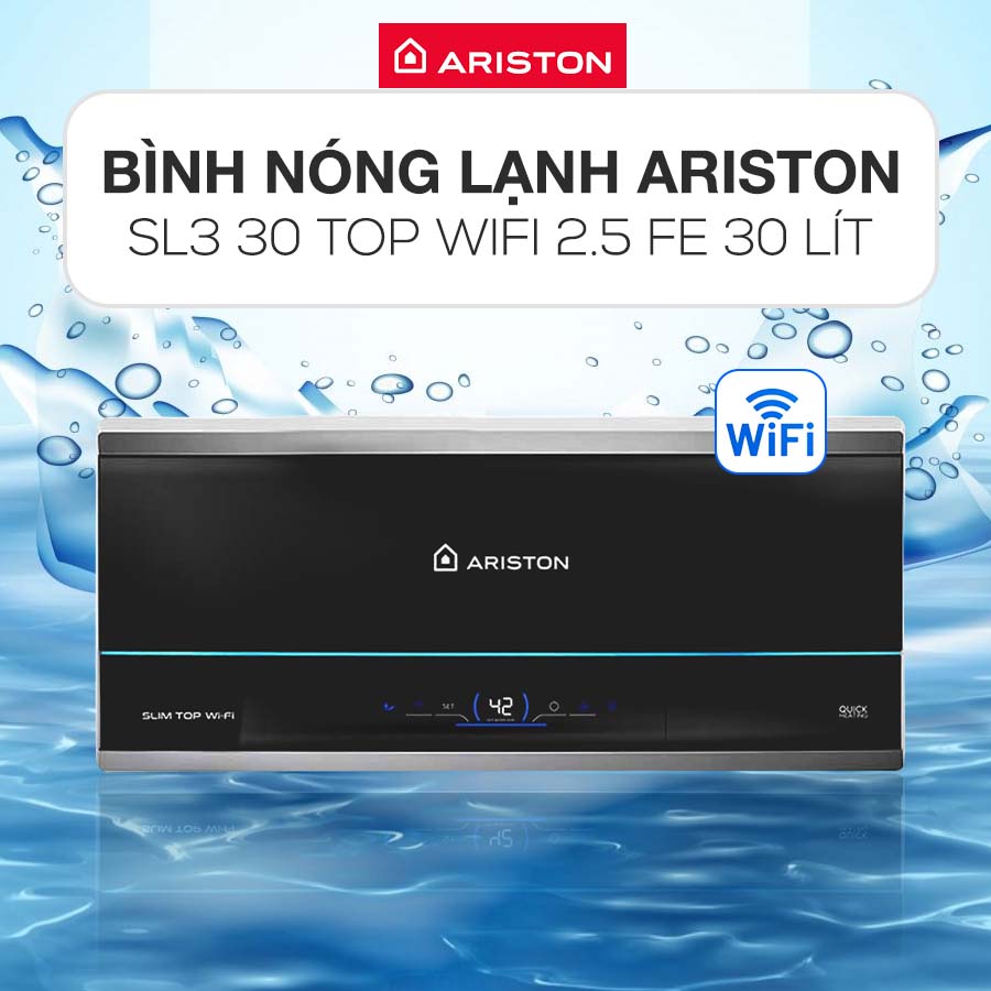 Ariston SL3 30 TOP WIFI 2.5 FE tích hợp chức năng hiển thị nhiệt độ an toàn khuyên dùng