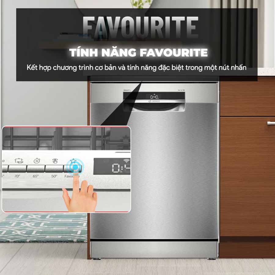 Chương trình Favourite trên máy rửa chén Bosch SMS6ECI11E