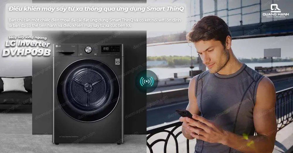 Máy sấy LG 9 Kg lồng ngang Inverter DVHP09B