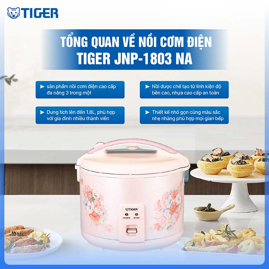 Nồi cơm điện Tiger JNP-1803 NA dung tích 1.8 lít