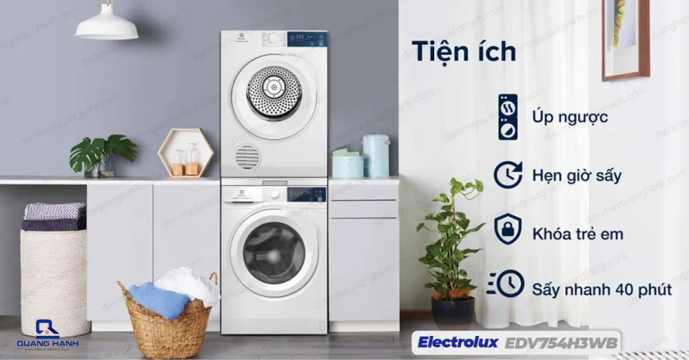 Máy sấy quần áo Electrolux 7.5 kg EDV754H3WB