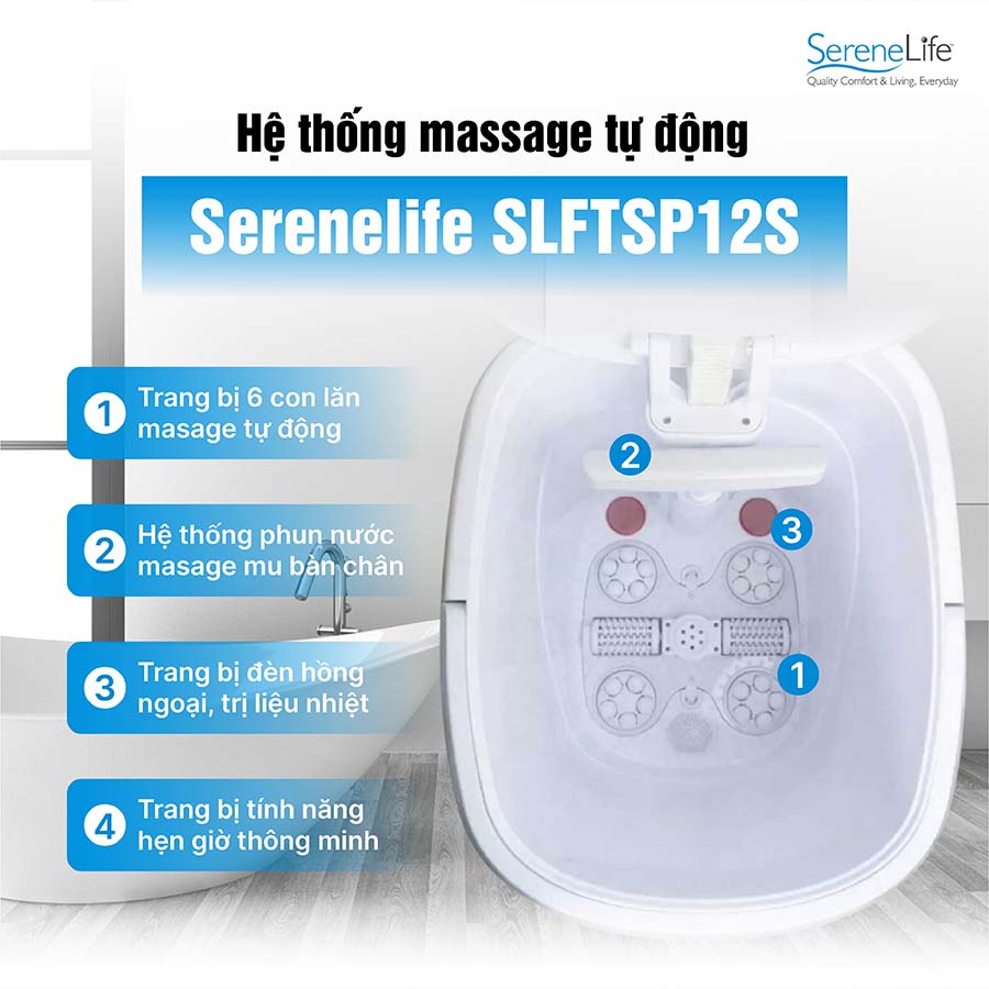 Bồn ngâm chân con lăn tự động Serenelife SLFTSP12S