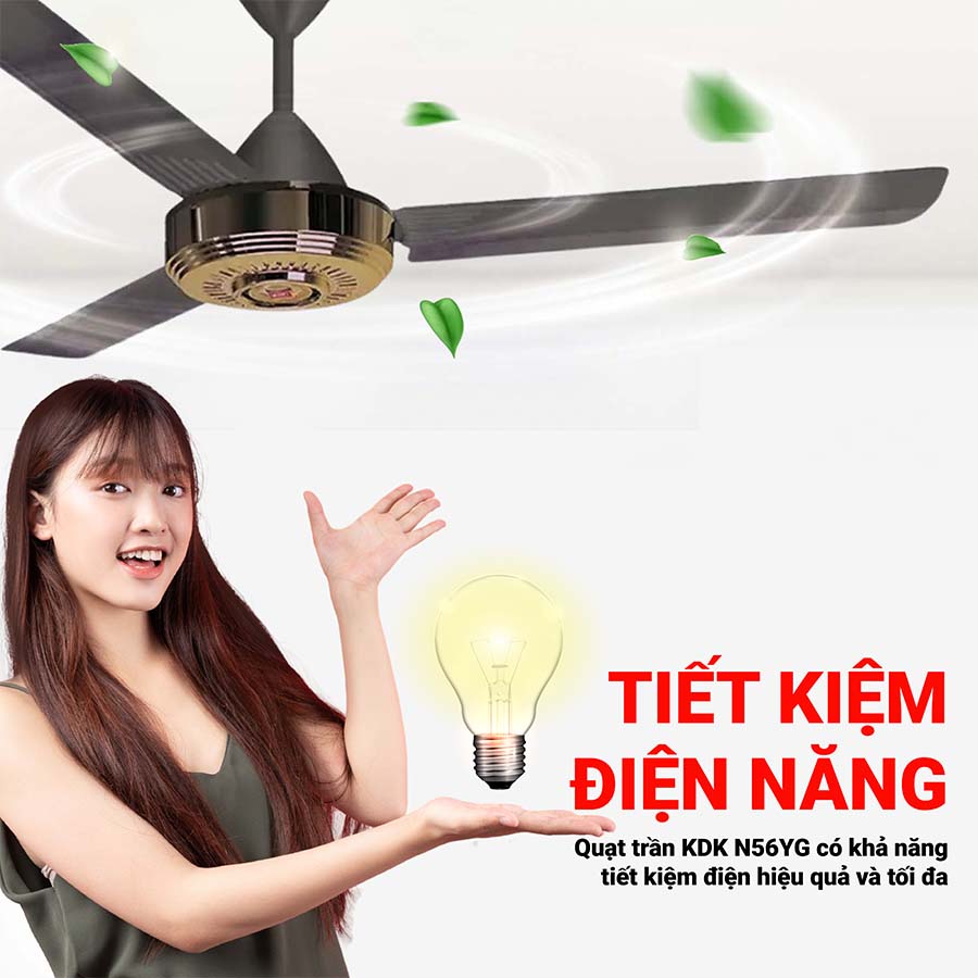 Quạt trần KDK N56YG 3 cánh
