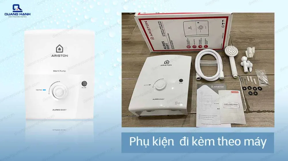 Máy nước nóng trực tiếp Ariston Aures Easy 4.5P tích hợp bơm trợ lực mạnh mẽ