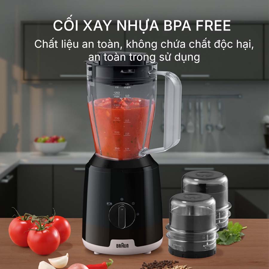 Máy xay sinh tố Braun JB1000BK được làm từ chất liệu cao cấp