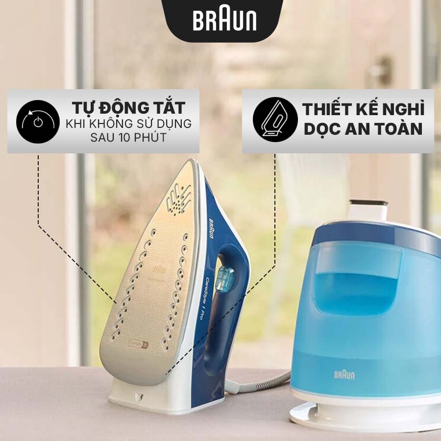 Bàn ủi hơi nước Braun IS1512BL tự động tắt sau 10 phút