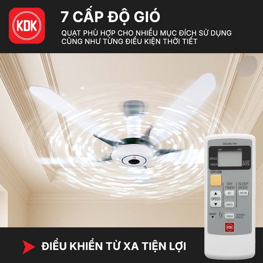 Quạt trần KDK Z60WS 5 cánh