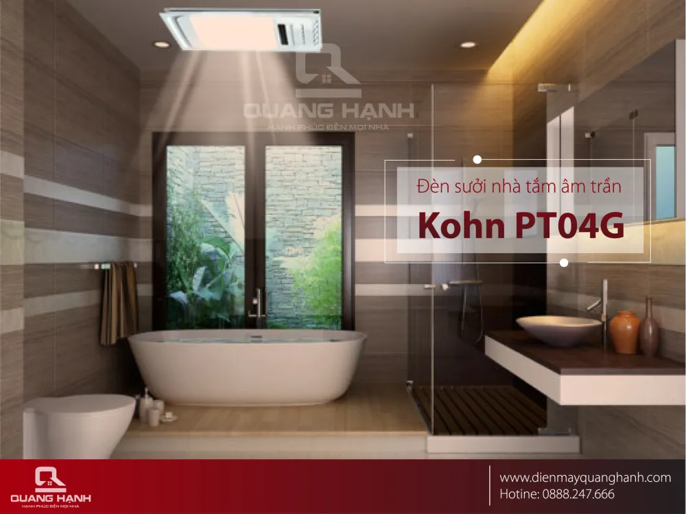 Đèn sưởi nhà tắm âm trần Kohn PT04G