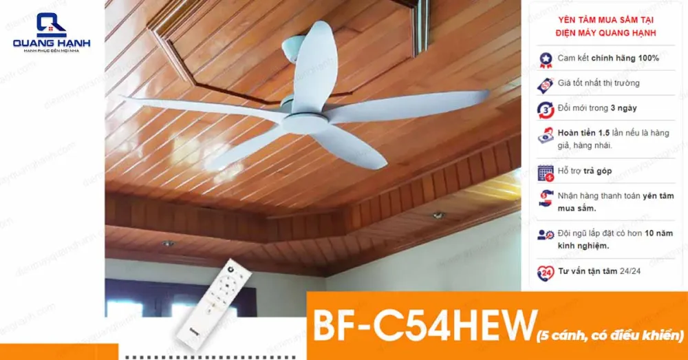 Quạt trần Benny BF-C54HE 5 cánh- Made in Thailand