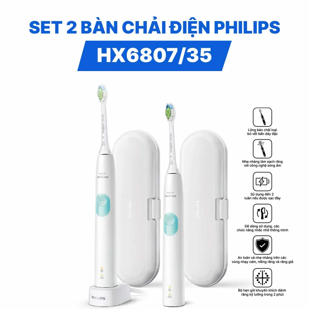 Set 2 bàn chải điện Philips HX6807/35