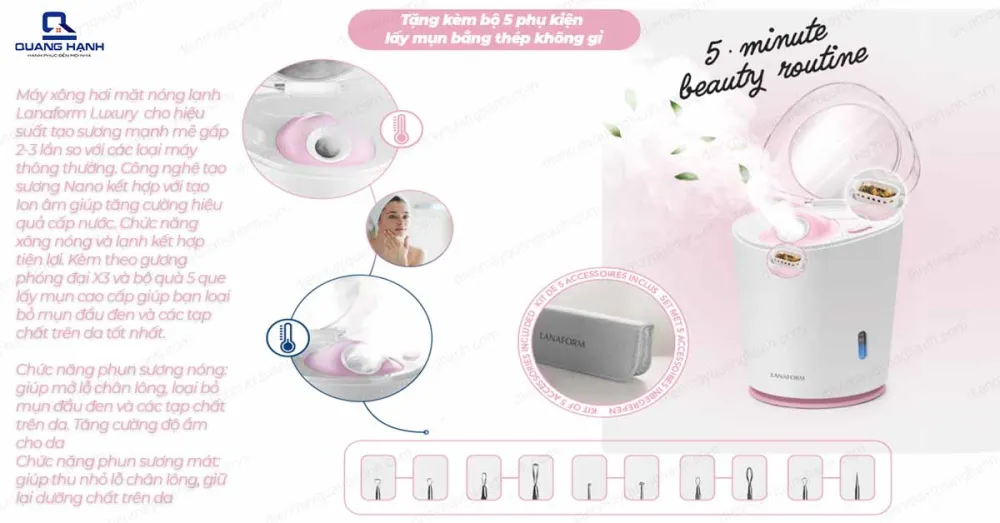 Máy Xông Mặt Nóng Lạnh Lanaform Luxury LA131206