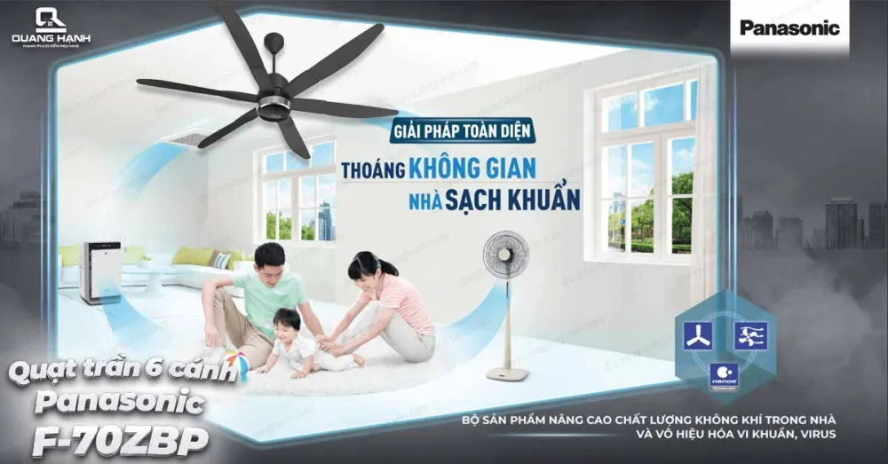 QUẠT TRẦN PANASONIC 6 CÁNH F-70ZBP