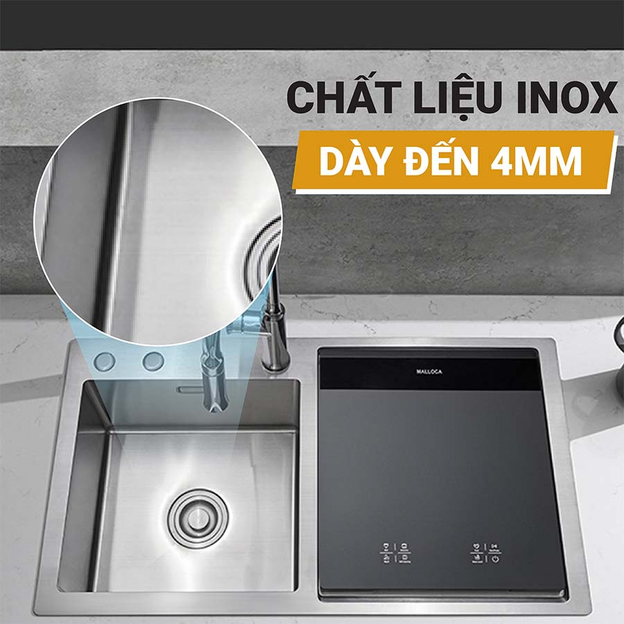Máy rửa bát tích hợp Malloca WQP6-890F4