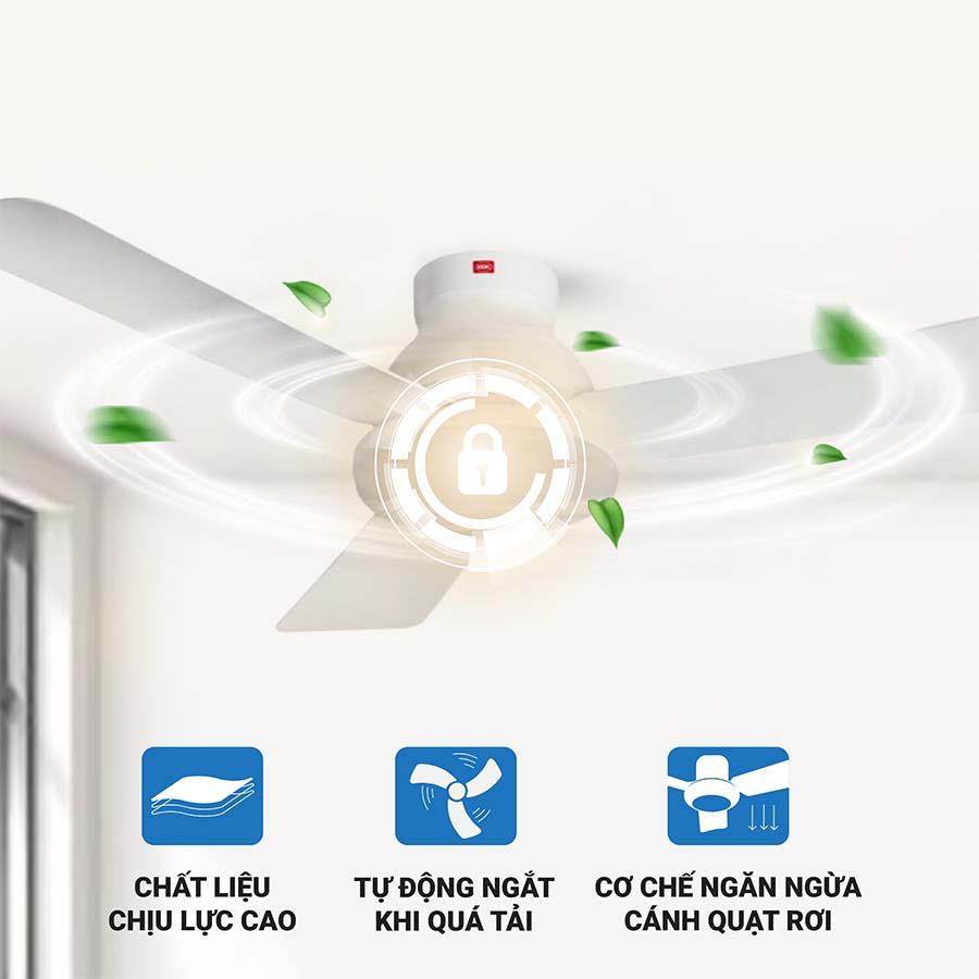 Quạt trần KDK U48FP 3 cánh có điều khiển