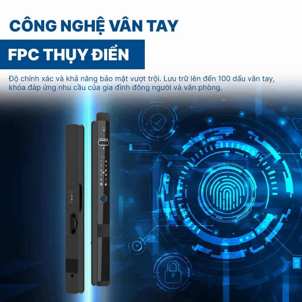 Khoá điện tử Hyundai cửa nhôm HY-SLS005F Black