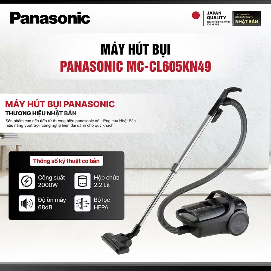 Máy hút bụi dạng hộp Panasonic MC-CL605KN49 2000W