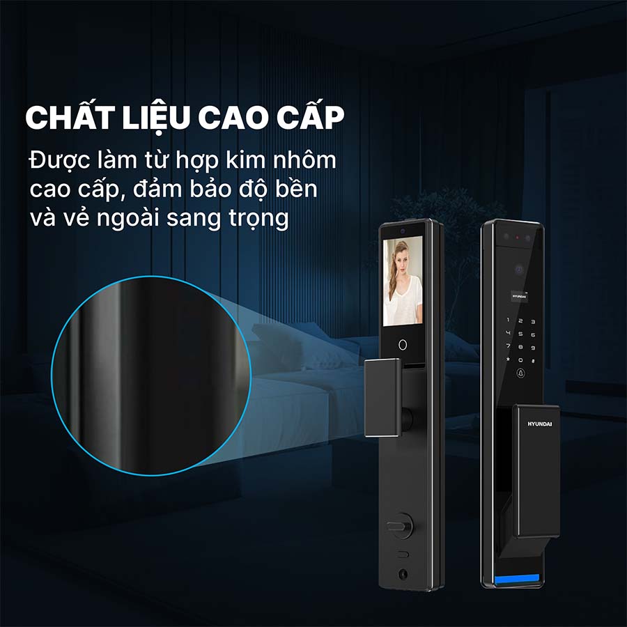 Khoá điện tử Hyundai cửa gỗ HY-SLA909F Black