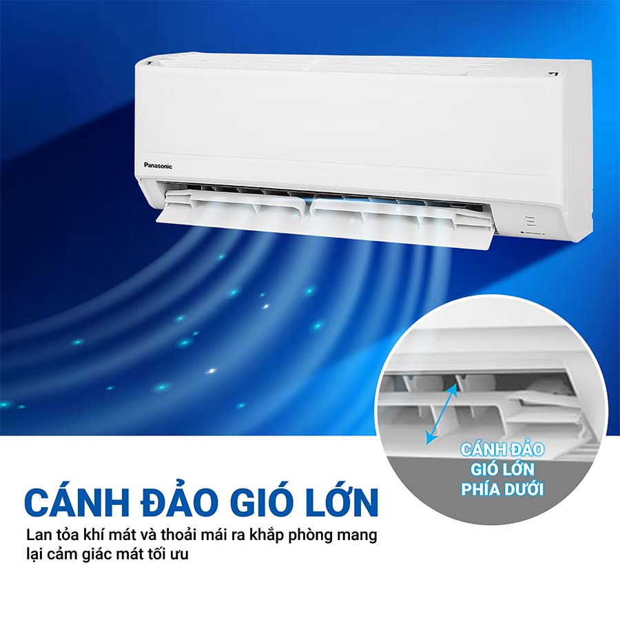Cánh đảo gió lớn phía dưới giúp lan tỏa khí mát khắp phòng
