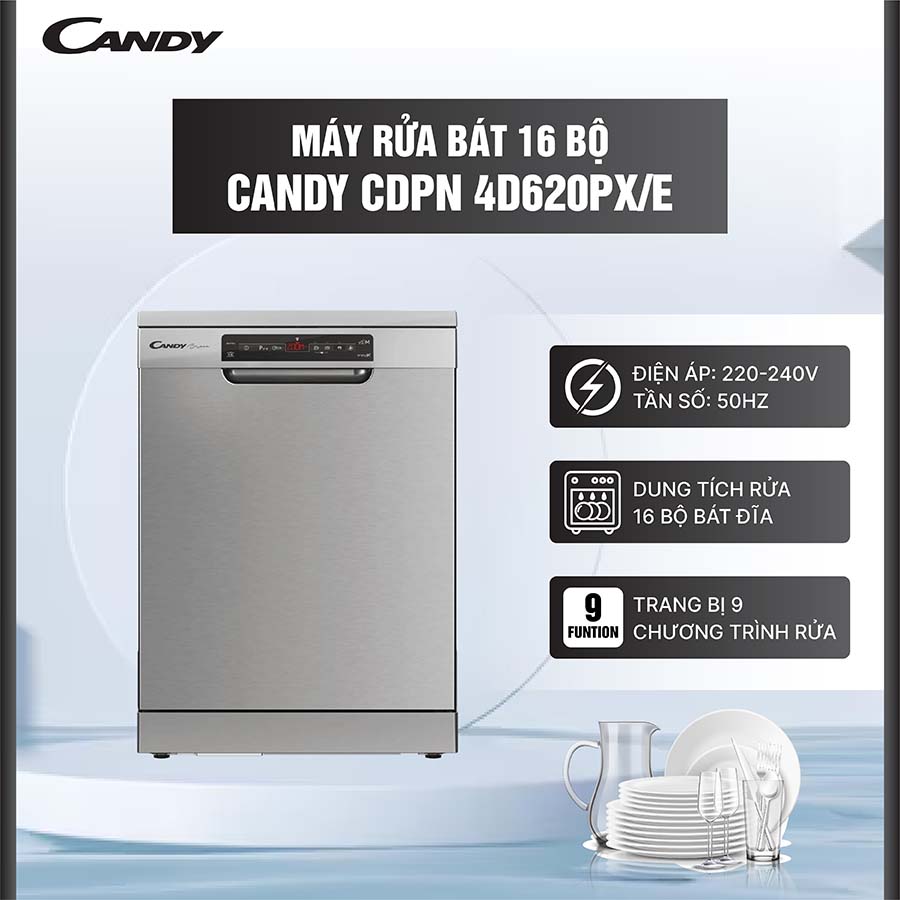 Máy rửa bát 16 bộ Candy CDPN 4D620PX/E