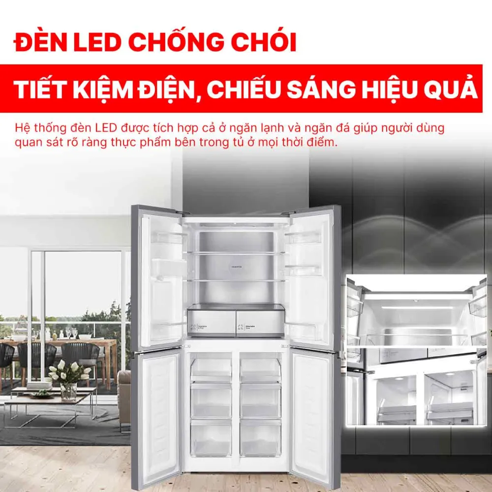 Tủ lạnh Hitachi Inverter 466 lít Multi Door HR4N7522DSDXVN
