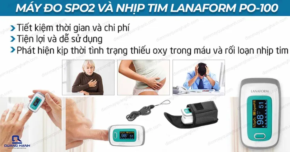 MÁY ĐO SPO2 VÀ NHỊP TIM LANAFORM PO-100