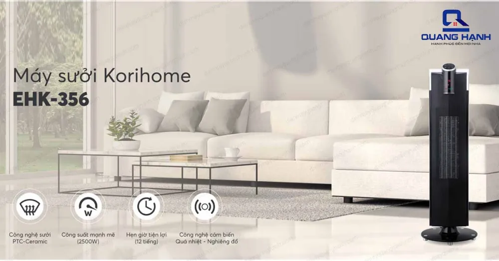 Máy sưởi tháp Korihome EHK-356