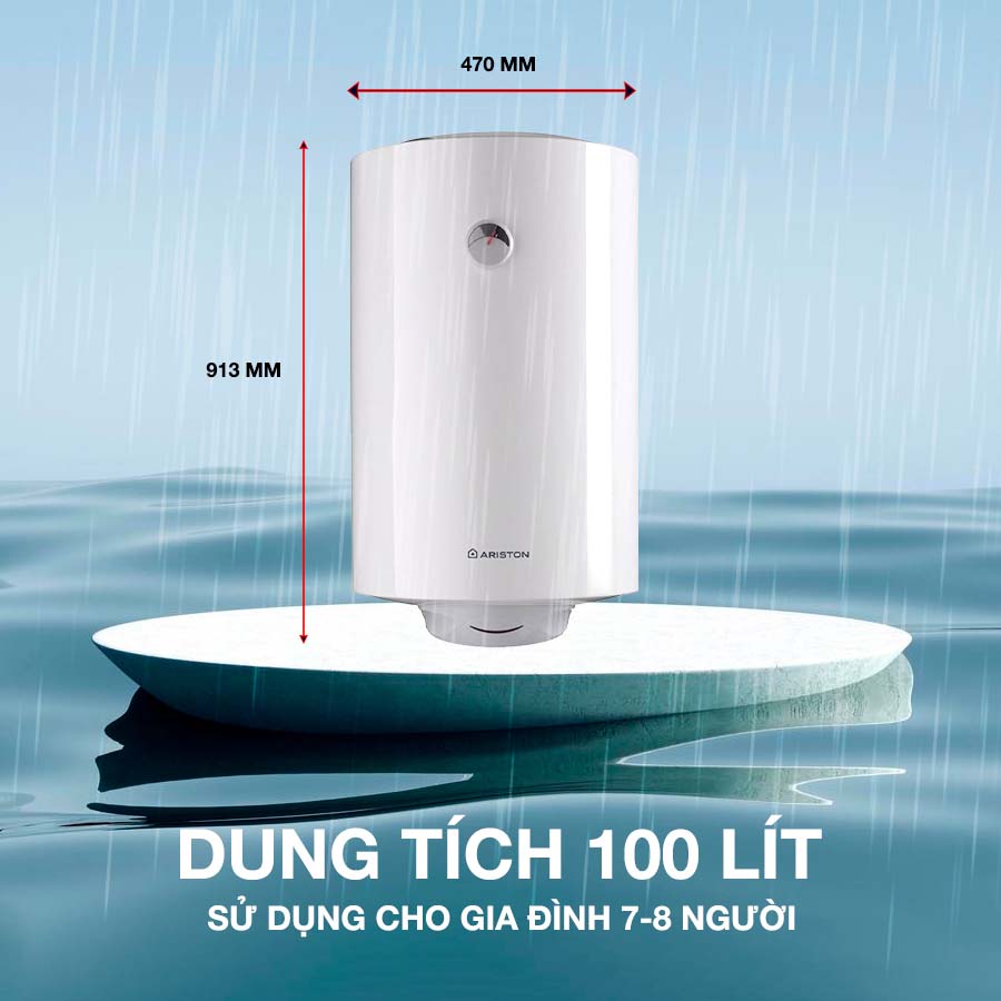 Bình nóng lạnh Ariston PRO R 100 V 2.5 FE thiết kế tiện lợi