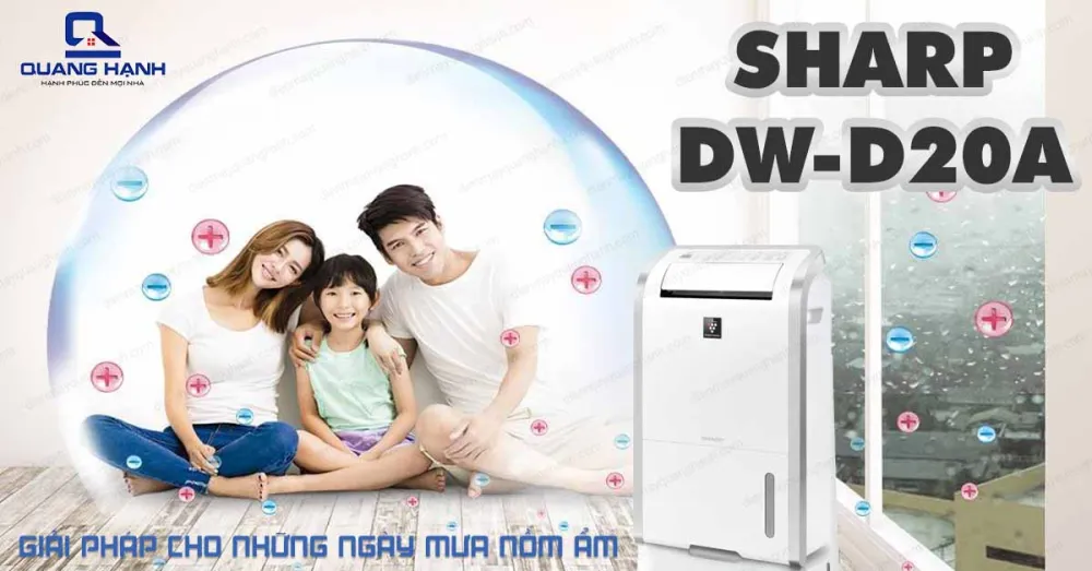 Máy hút ẩm Sharp DW-D20A-W giải pháp chống ẩm kèm sấy khô cho những ngày mưa nồm ẩm.