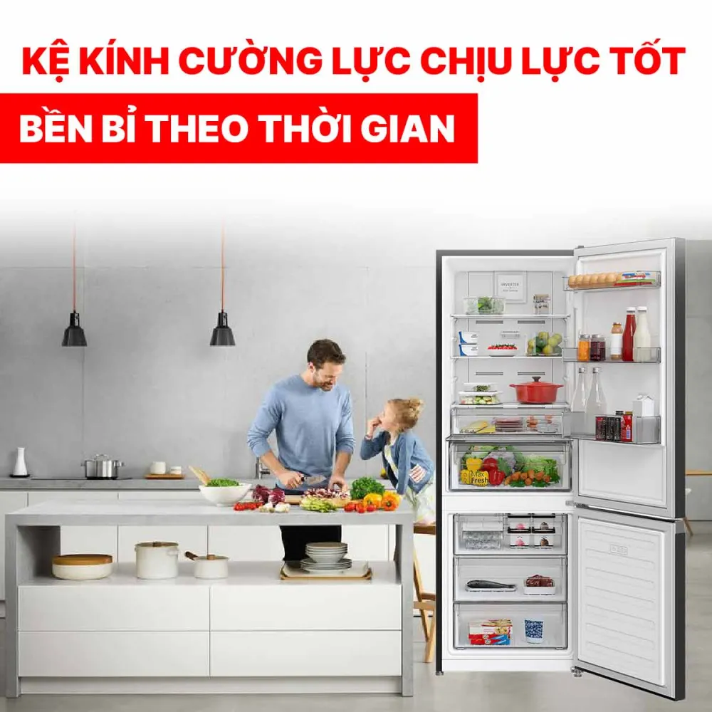 Tủ lạnh Hitachi Inverter 323 lít HRBN6340DGBKVN