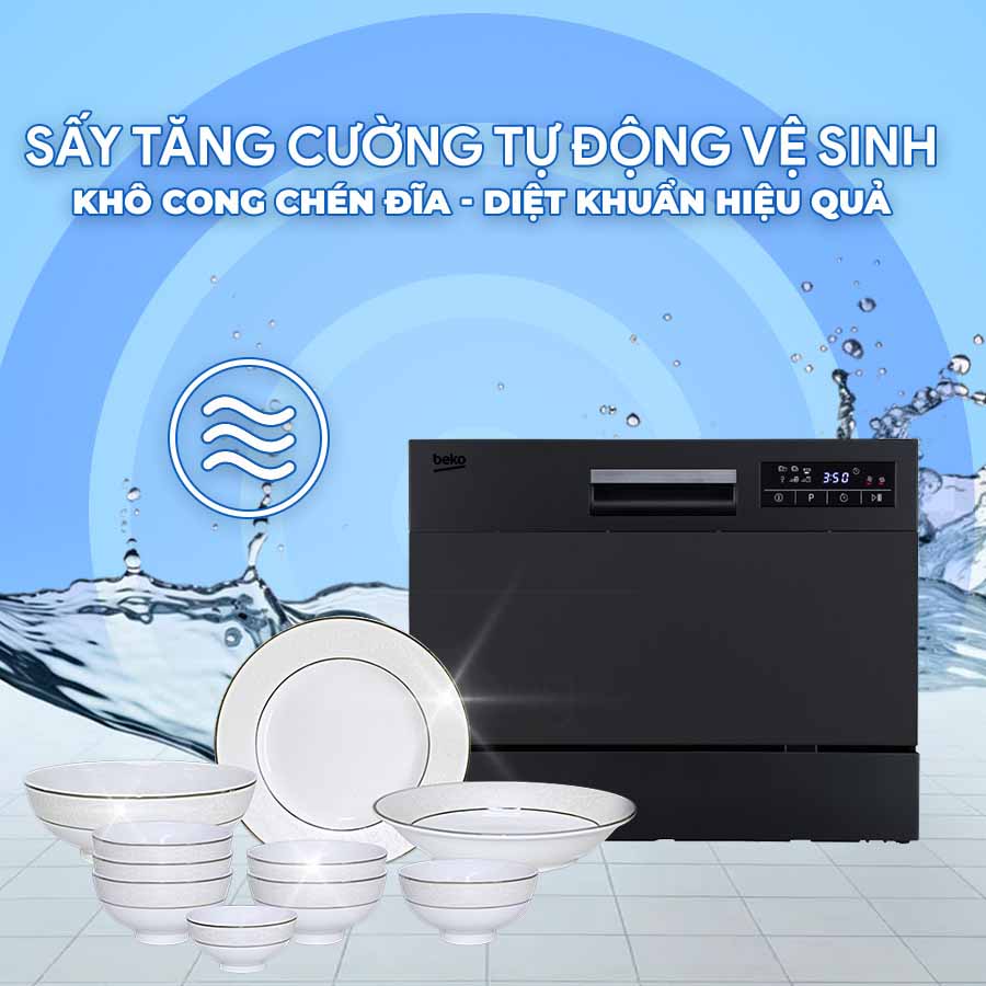 Máy rửa bát Beko DTC36610B tích hợp công nghệ rửa nước nóng
