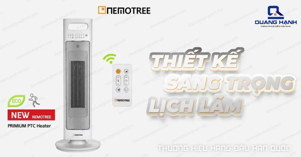 Quạt sưởi gốm Nemotree có thiết kế sang trọng, lịch lãm.