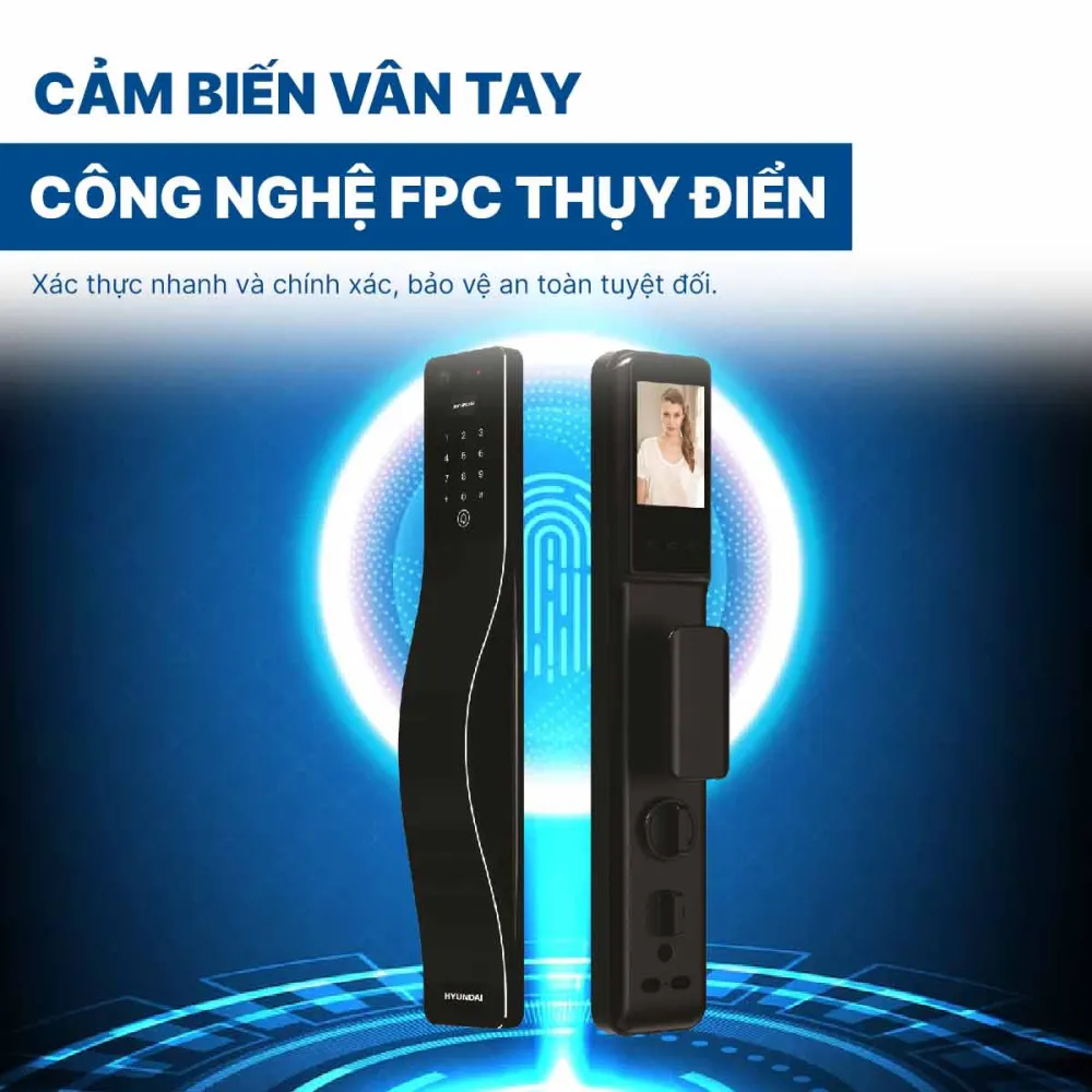 Khoá điện tử Hyundai cửa gỗ HY-SLA807F Black