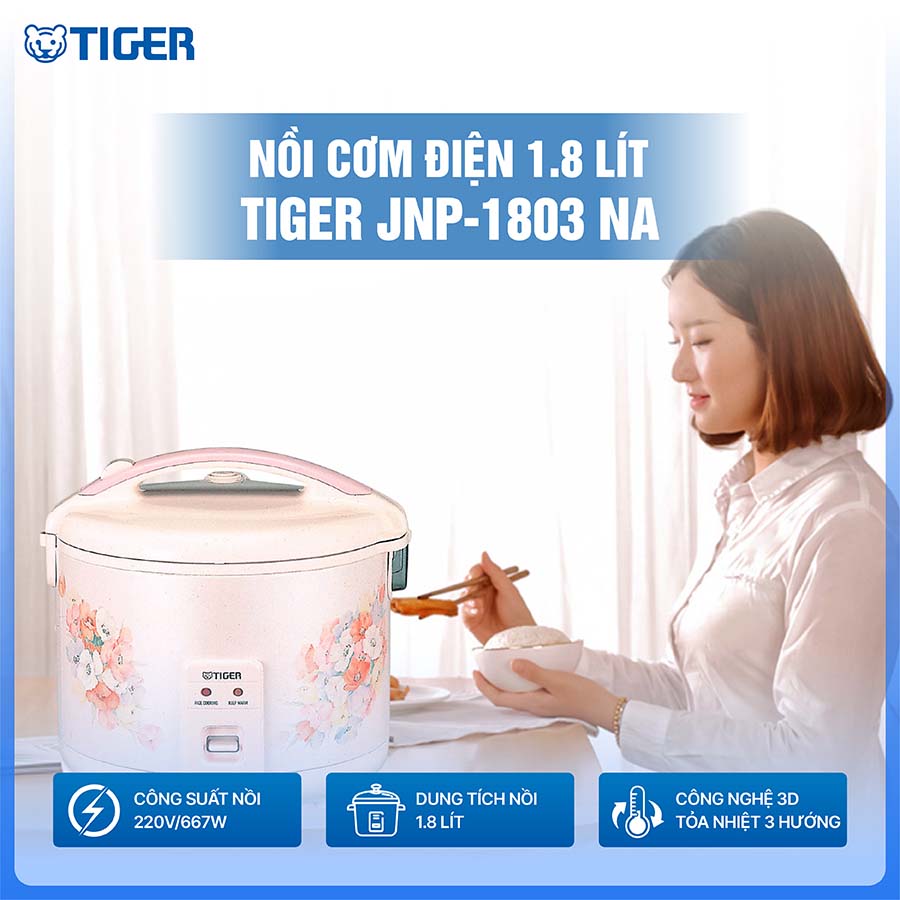 Nồi cơm điện Tiger JNP-1803 NA dung tích 1.8 lít