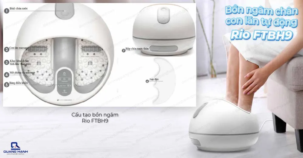 Bồn ngâm chân con lăn tự động Rio FTBH9